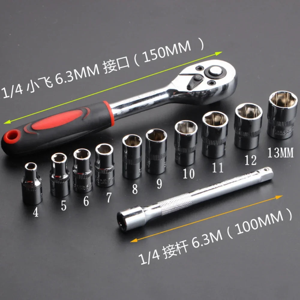 Compact 12 Pcs Set Wrench Socket