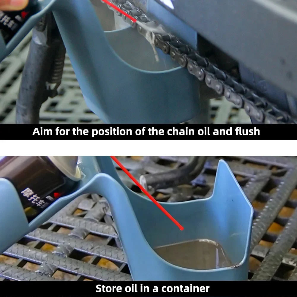 Motorcycle Chain Cleaning w/Storage